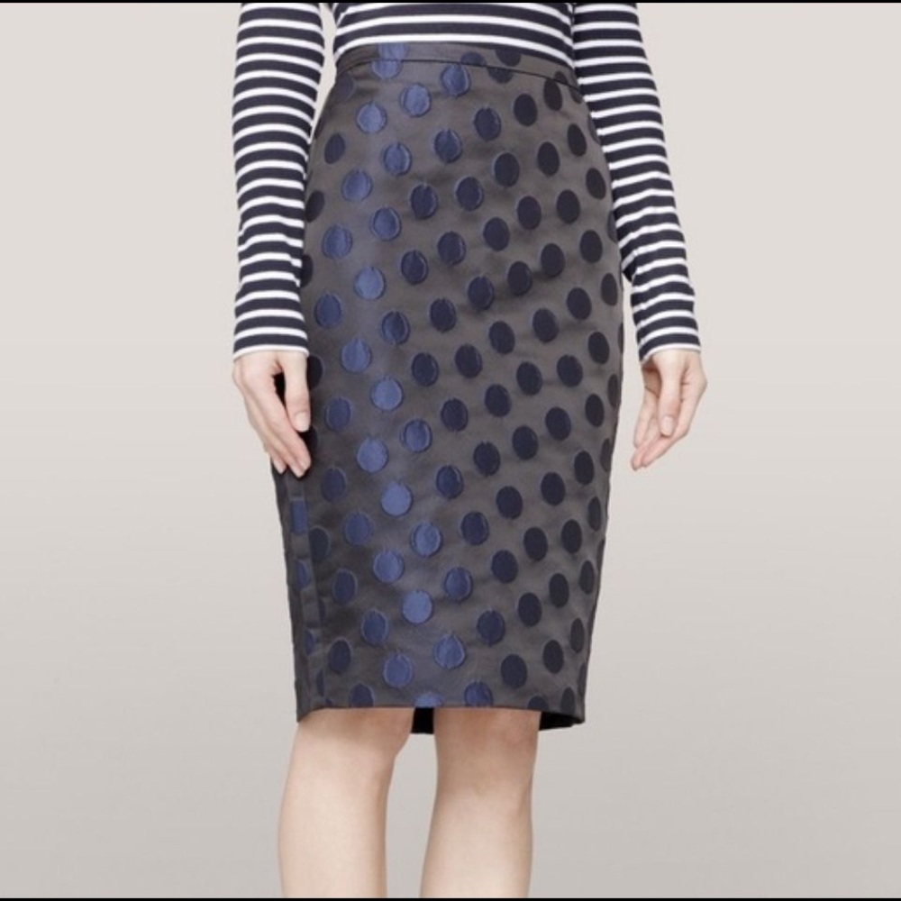 Jacquard Polka-Dot J. Crew Pencil Skirt